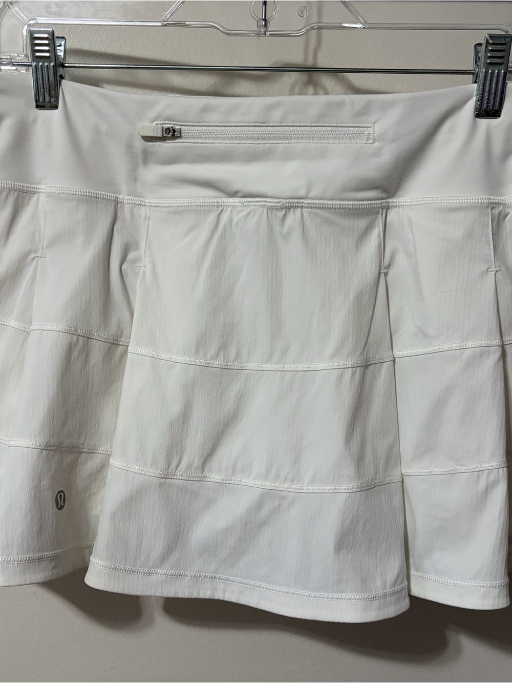 lululemon athletica White Pleated Athletic Skort with Zip Pocket